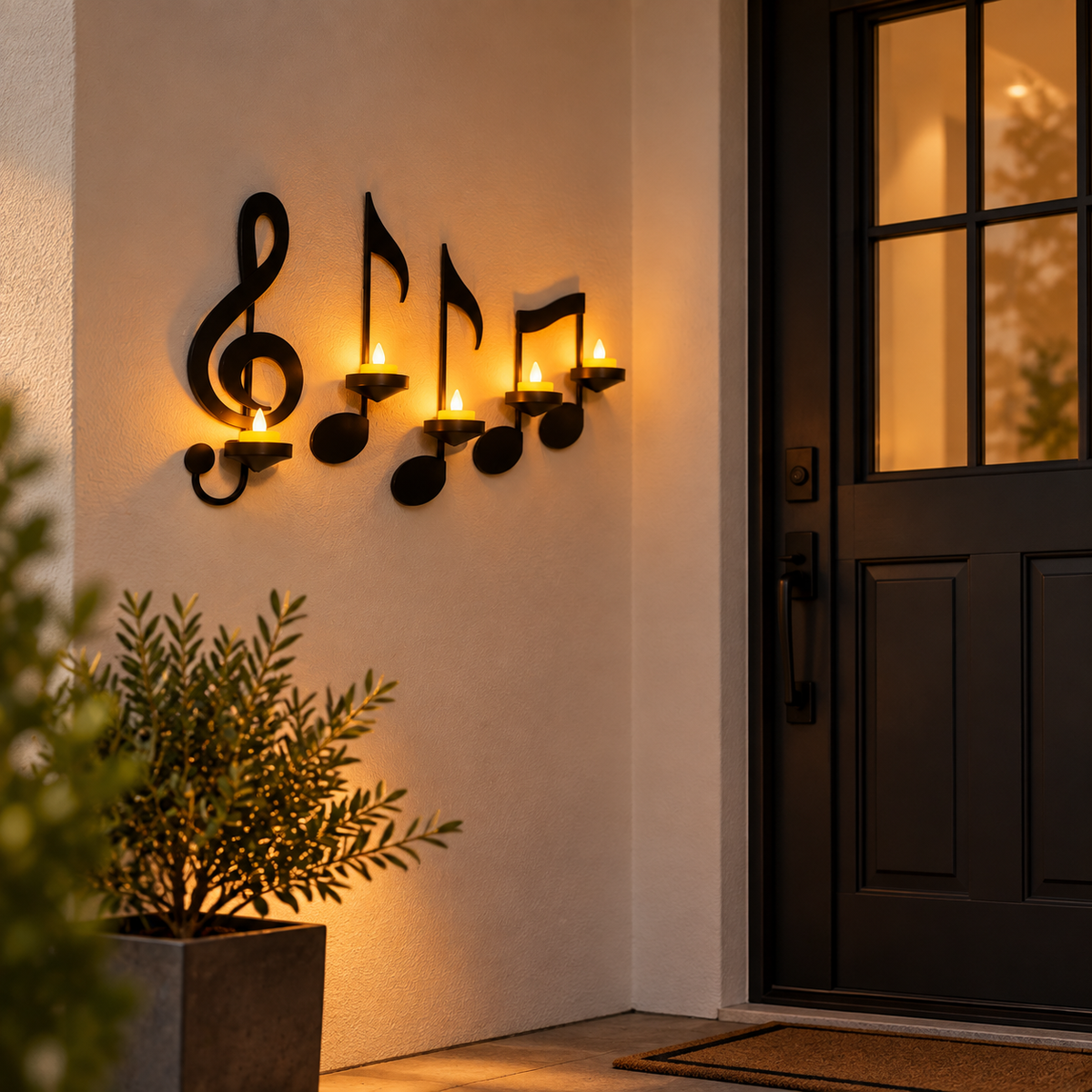 European Style Musical Note Wall Candle Holder