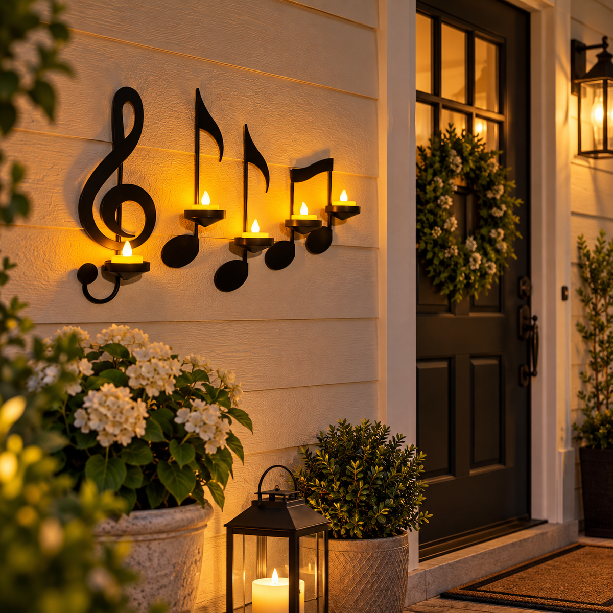 European Style Musical Note Wall Candle Holder