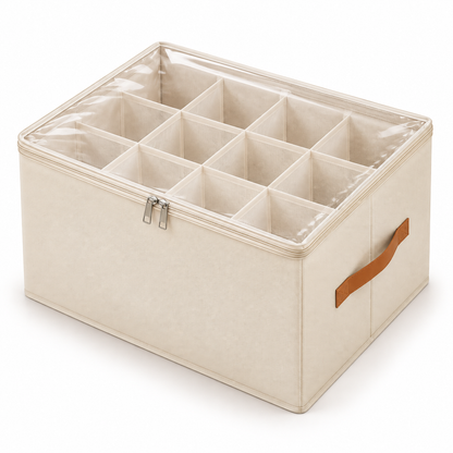 Foldable Shoe Storage Organizer Box with Dividers