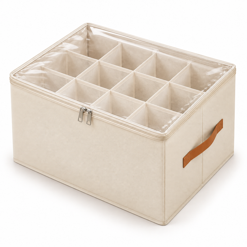Foldable Shoe Storage Organizer Box with Dividers
